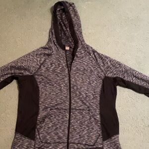 Women's Black and Gray Hooded Jacket